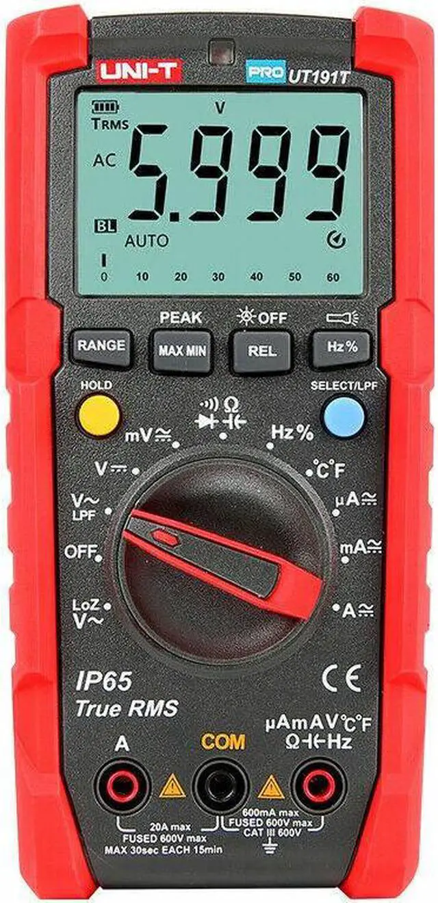 Alt view image 2 of 5 - UNI-T UT191T Professional Multimeter with Temperature 2M Drop Test / IP65Kd