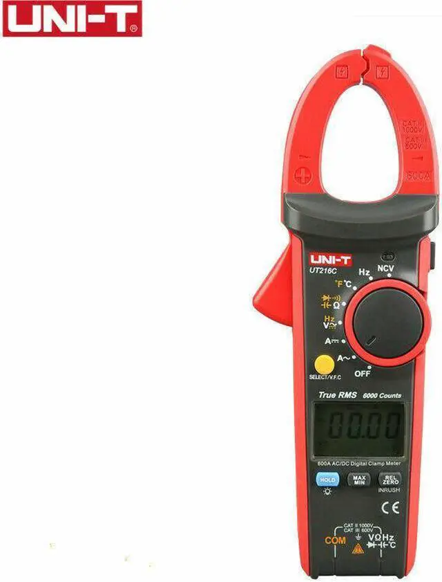 Alt view image 4 of 4 - UNI-T UT216C 600A Digital Clamp Meters NCV LCD Test ACDC Auto Range MultimetsKd