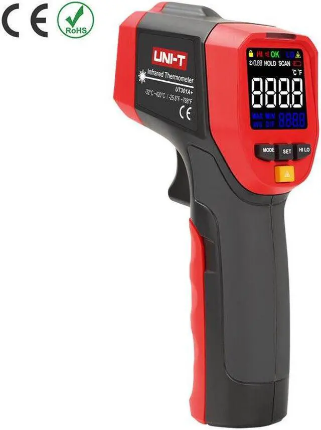 Alt view image 3 of 5 - UNI-T UT301A+ 12:1 Infrared IR Laser Thermometer Temperature Gun -32°C~420°C Kd