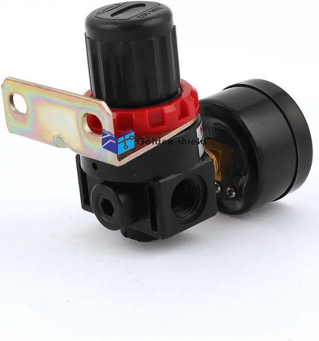 Alt view image 2 of 4 - AR2000 Adjustable Pressure Metal Pneumatic Regulator 1/4" w Pressure GaugeKd