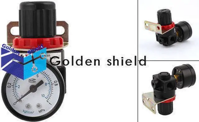 Alt view image 4 of 4 - AR2000 Adjustable Pressure Metal Pneumatic Regulator 1/4" w Pressure GaugeKd