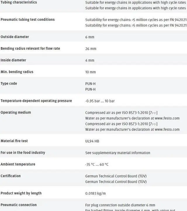 Alt view image 4 of 4 - FESTO PUN-H-6X1-BL 197384 Plastic Tubing New 50MKd