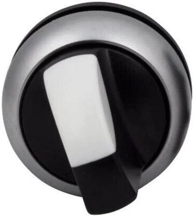 Alt view image 2 of 3 - 1PCS EATON M22-WRK Selector Switch 2 Positions Silver Bezel Black Button KD