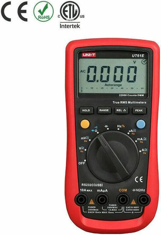 Alt view image 2 of 5 - UNI-T UT61E Digital Multimeters AC/DC Modern Digital Auto Ranging Multimeters K