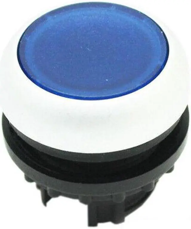 Main image of 1PCS EATON M22-DL-B Pushbutton 22mm Illuminated Bezel Silver Button Blue KD