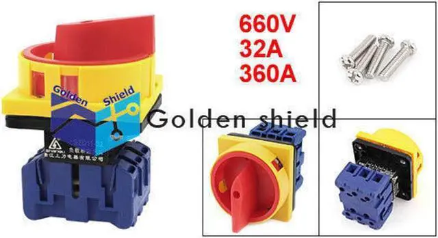 Alt view image 5 of 5 - SZD11-32 Ui 600V Ith 32A ON OFF Position 2 Phase Rotary Cam Changeover SwitchKd