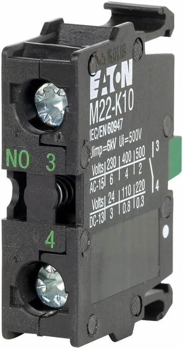 Main image of 1 PCS EATON M22-K10 Moeller Contact Block 22mm Diameter 1NO Contact KD