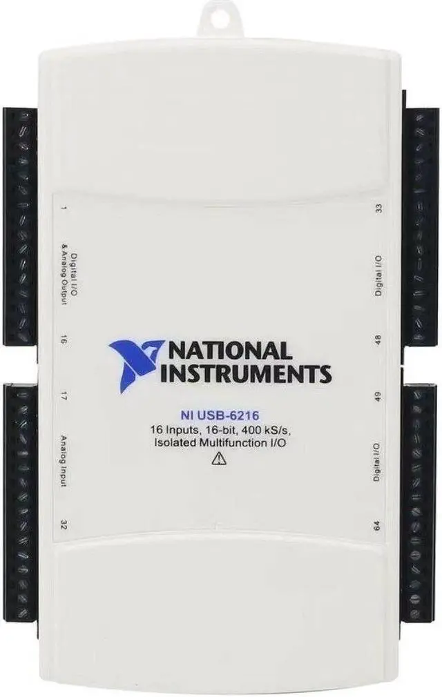 Main image of NI USB-6216 780180-01 A multifunctional DAQ device with isolation. Analog I/ O,