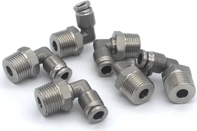 Main image of 2pcs SMC KGL06-01S Elbow Fittings 6mm Tube to 1/4", NOS KD