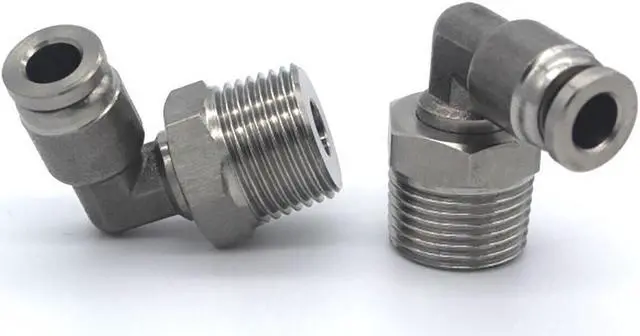 Alt view image 5 of 5 - 2pcs SMC KGL06-01S Elbow Fittings 6mm Tube to 1/4", NOS KD