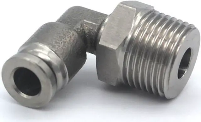 Alt view image 4 of 5 - 2pcs SMC KGL06-01S Elbow Fittings 6mm Tube to 1/4", NOS KD