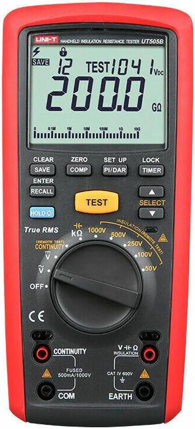 Main image of UNI-T UT505B Handheld Digital Insulation Resistance Tester AC/DC Voltage Meas