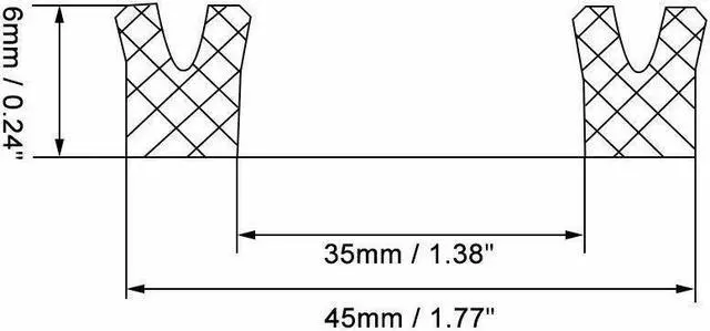 Alt view image 2 of 3 - Hydraulic Seal, Piston Shaft USH Oil Sealing O-Ring, 35mm x 45mm x 6mmKD