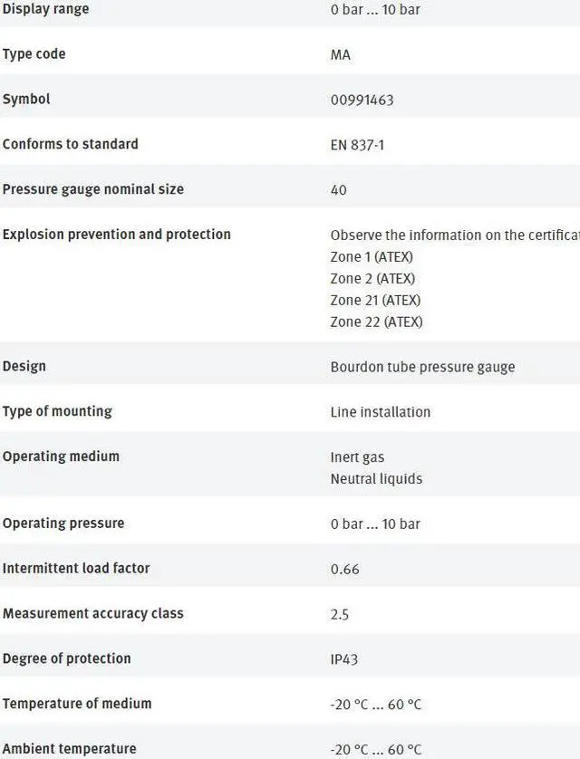 Alt view image 2 of 4 - FESTO MA-40-10-1/8-EN 162835 Pressure Gauge NewKd