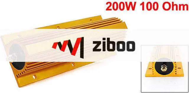 Alt view image 2 of 2 - Gold Tone Aluminium Clad Resistor 200W 100 Ohm Reisistance 15.5 x 4.8cmx0.3cmKd