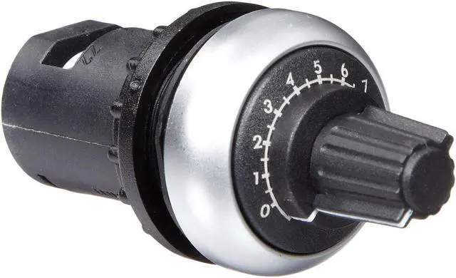 Main image of EATON M22-R10K Potentiometer 22mm Diameter 10,000 Ohm Resistance Silver BezelKD