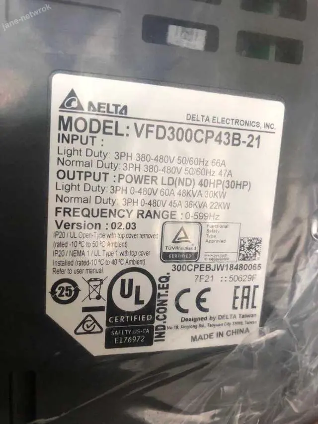 Alt view image 2 of 2 - VFD300CP43B-21 DELTA VFD Inverter Frequency converter 30kw 40HP 3phase AC380V