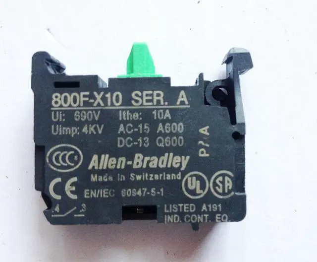 Main image of Allen-Bradley 800F-X10 Electrical Push button,N/O Contact Block Quad connect K