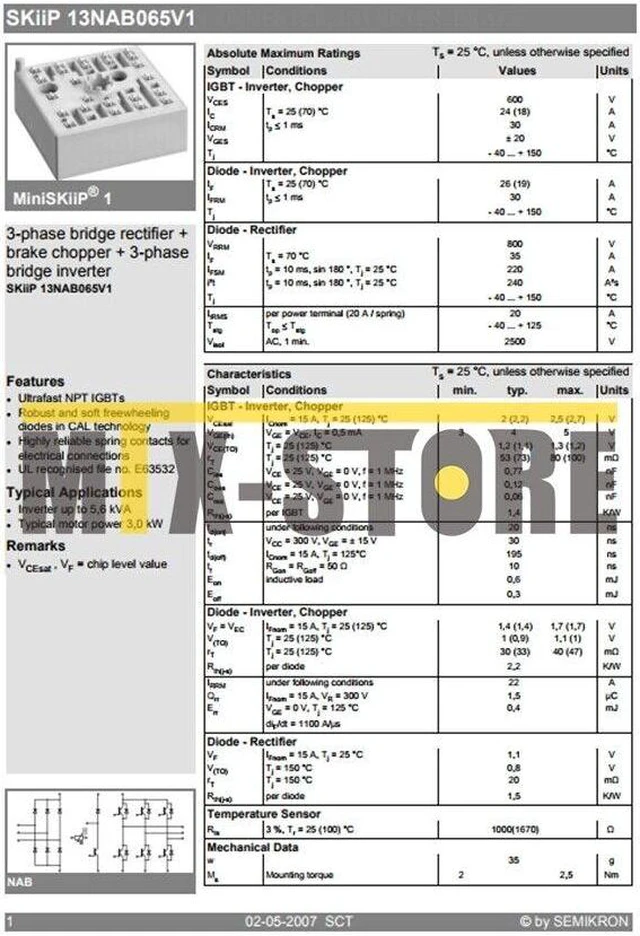 Alt view image 6 of 6 - 1PCS Brand New SEMIKRON Module SKIIP13NAB065V1 Quality Assurance 100%