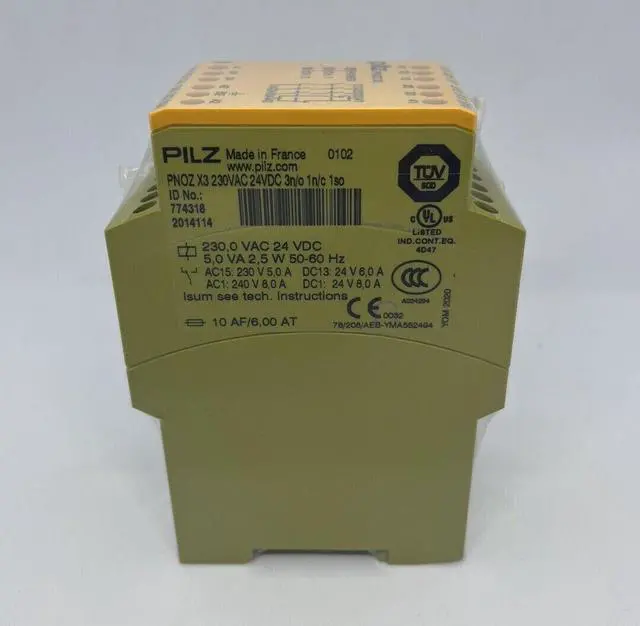 Alt view image 5 of 5 - New Pilz PNOZ X3 774318 230VAC 24VDC 3N/O 1N/C 1SO Safety Relay