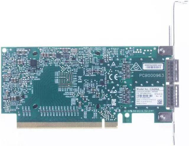 Alt view image 3 of 5 - Mellanox MCX456A-ECAT Dual-Port ConnectX-4 VPI 100GbE QSFP28 PCIe NIC MCX456A