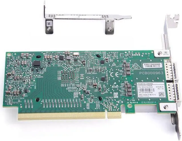Alt view image 4 of 5 - Mellanox MCX456A-ECAT Dual-Port ConnectX-4 VPI 100GbE QSFP28 PCIe NIC MCX456A