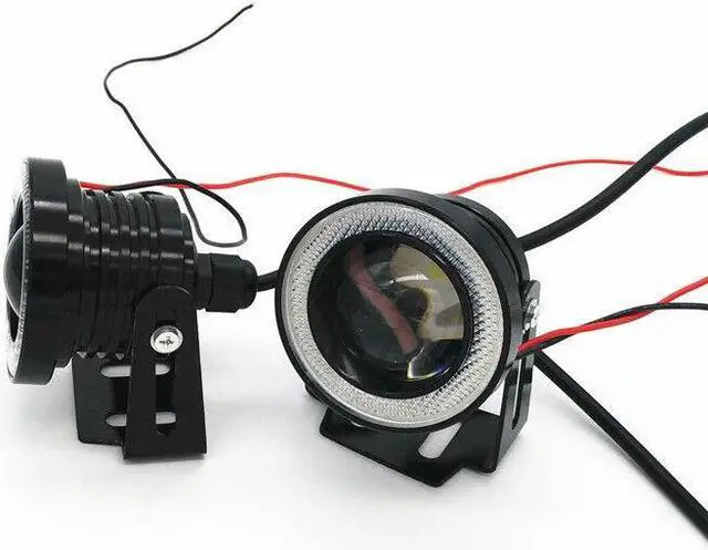 Alt view image 2 of 7 - 3in Car Angel Eye COB Blue/White Halo Ring DRL Hawkeye LED Fog Driving Light