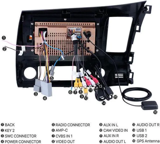 Alt view image 4 of 7 - Car Radio Android For Civic 8 FK FN FD 06-11 Multimedia Player GPS Navigation