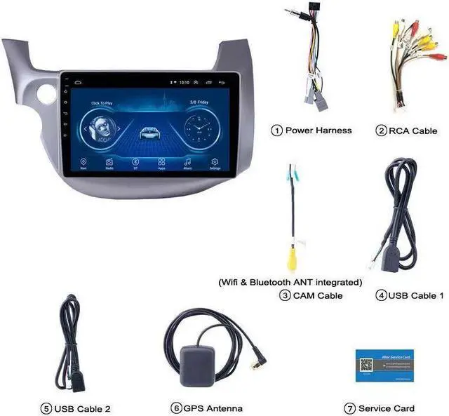 Alt view image 2 of 7 - 2DIN Android Car Radio Multimedia Video Player For FIT JAZZ 07-13 GPS Navigation