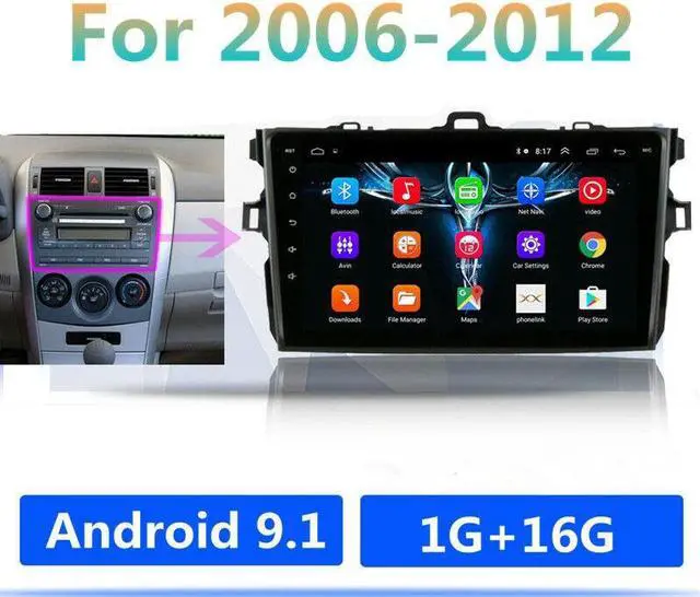 Main image of 9"Android Car Stereo Radio for Corolla E140/150 06-12 Multimedia Player GPS Navi