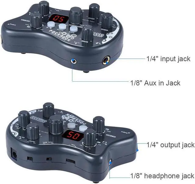 Alt view image 2 of 7 - Guitar Multi Effects Pedal 40 Drum Rhythms 15 Effect Types LCD Display US U0Z0