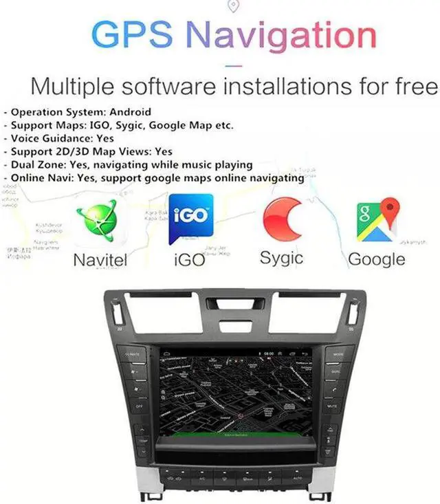 Alt view image 5 of 7 - Car Radio Multimedia Video Player Navigation GPS Android For 06-12 Lexus LS460