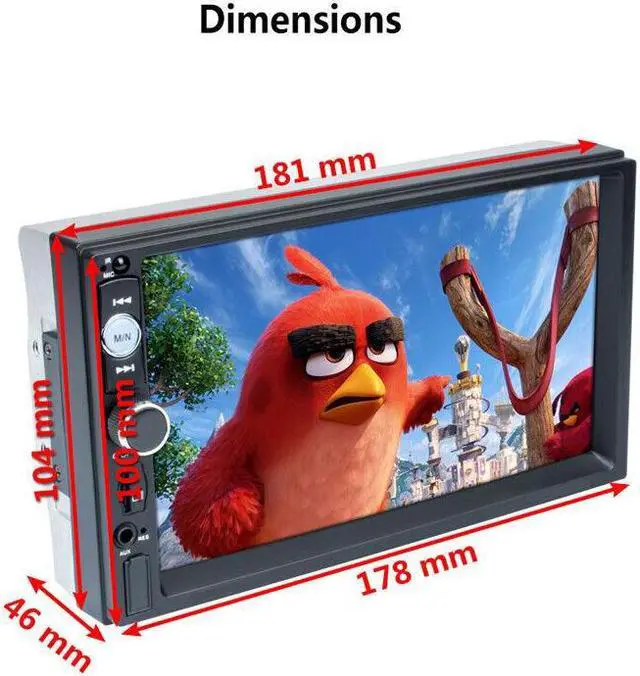 Alt view image 3 of 7 - 2Din Car Radio 7" HD Touch Screen Audio Stereo Video MP5 For Carplay Mirror Link