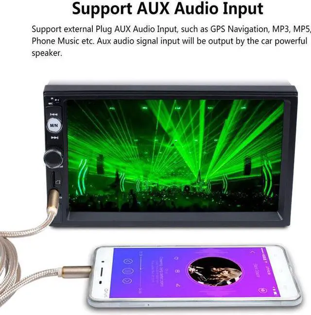 Alt view image 5 of 7 - 2Din Car Radio 7" HD Touch Screen Audio Stereo Video MP5 For Carplay Mirror Link