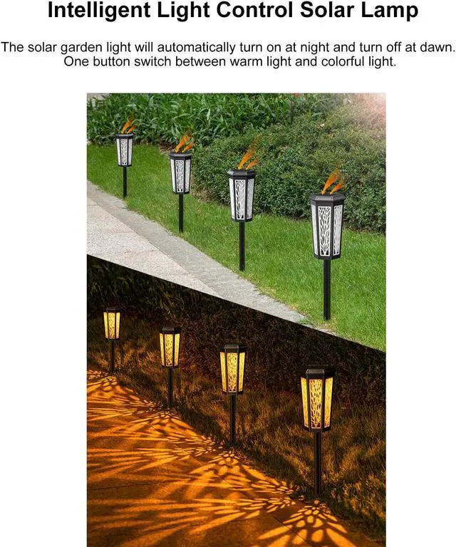 Alt view image 3 of 7 - Solar RGB Light Outdoor Solar Lamp Garden Lantern Waterproof Solar Lighting O2H2