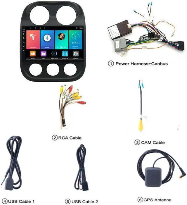 Alt view image 2 of 7 - Car Wifi Android For Compass 10 - 16 Radio Multimedia Video Play Navigation GPS