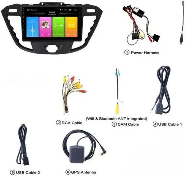 Alt view image 2 of 7 - Car Multimedia Player Android 10.0 GPS Navigation For Ford Transit Tourneo13-18