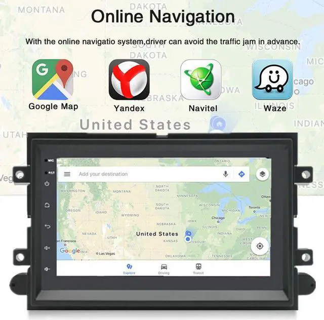 Alt view image 4 of 7 - 2 Din Android Car Radio For Ford F150-550 Player For Carplay Auto GPS Navigation