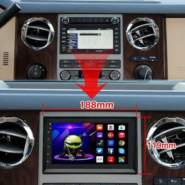 Alt view image 7 of 7 - 2 Din Android Car Radio For Ford F150-550 Player For Carplay Auto GPS Navigation