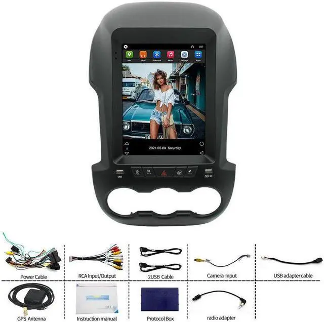 Alt view image 2 of 7 - Car Radio For Ford Ranger 11-15 Stereo GPS Navigation Vertical Screen Android