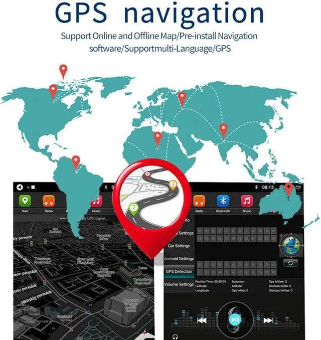 Alt view image 6 of 7 - Car Radio For Ford Ranger 11-15 Stereo GPS Navigation Vertical Screen Android