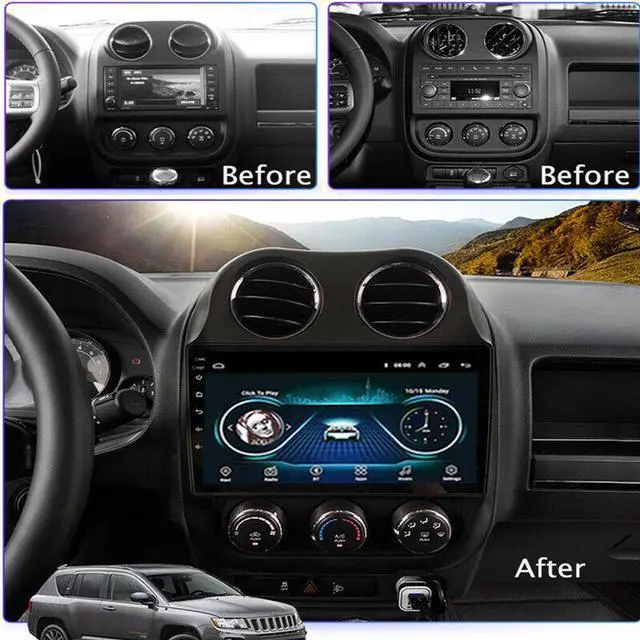 Alt view image 7 of 7 - Car 10.1" Android GPS Navigation For Compass 10-16 Radio Multimedia Video Play