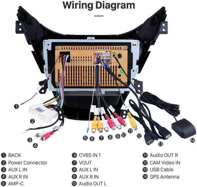 Alt view image 4 of 7 - Android Car Radio Multimedia Player For ELANTRA 11-13 Navigation GPS Head Unit