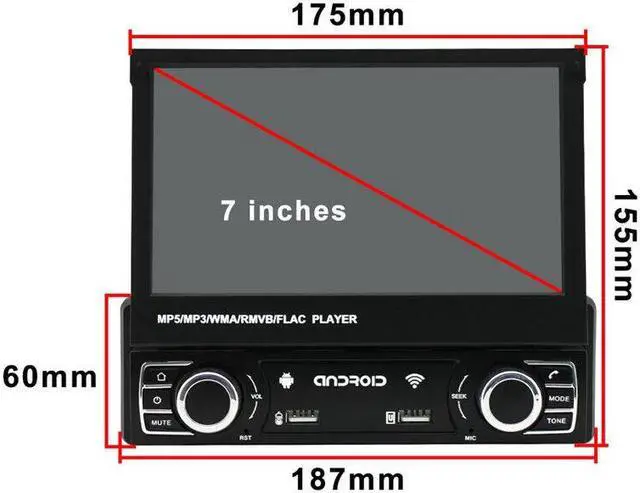 Alt view image 6 of 7 - Android Car Radio Tape Recorder GPS Navigation 7" Retractable Screen Multimedia