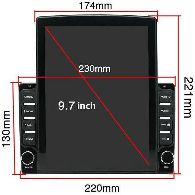 Alt view image 7 of 7 - Car Wifi Android 9.7" Vertical Screen Stereo Radio GPS Nav For Wrangler Charger