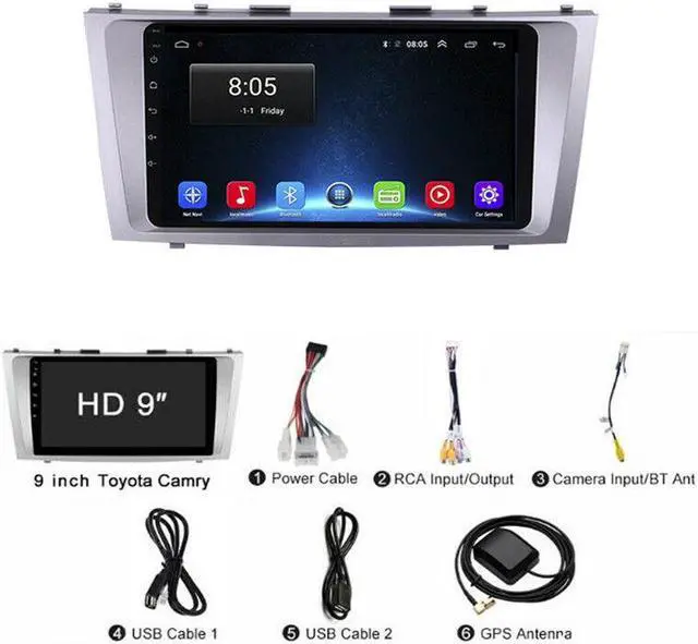 Alt view image 2 of 7 - 9Inch Car Wifi FM Radio Multimedia Video Player Navigation GPS For Camry 07-11