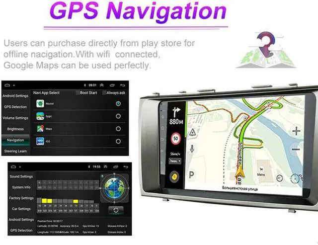 Alt view image 5 of 7 - 9Inch Car Wifi FM Radio Multimedia Video Player Navigation GPS For Camry 07-11