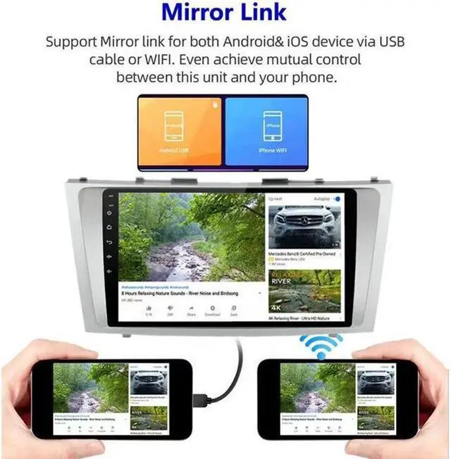Alt view image 6 of 7 - 9Inch Car Wifi FM Radio Multimedia Video Player Navigation GPS For Camry 07-11