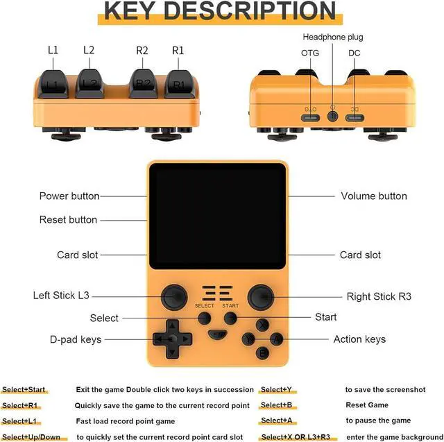Alt view image 3 of 6 - Powkiddy RGB20S Handheld Game Console Retro Game Machine 15000+Games 144GB L5B3