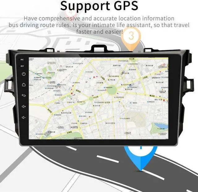 Alt view image 6 of 7 - 2Din Android Car Radio Multimedia Player GPS Navigation For Toyota Corolla 06-12